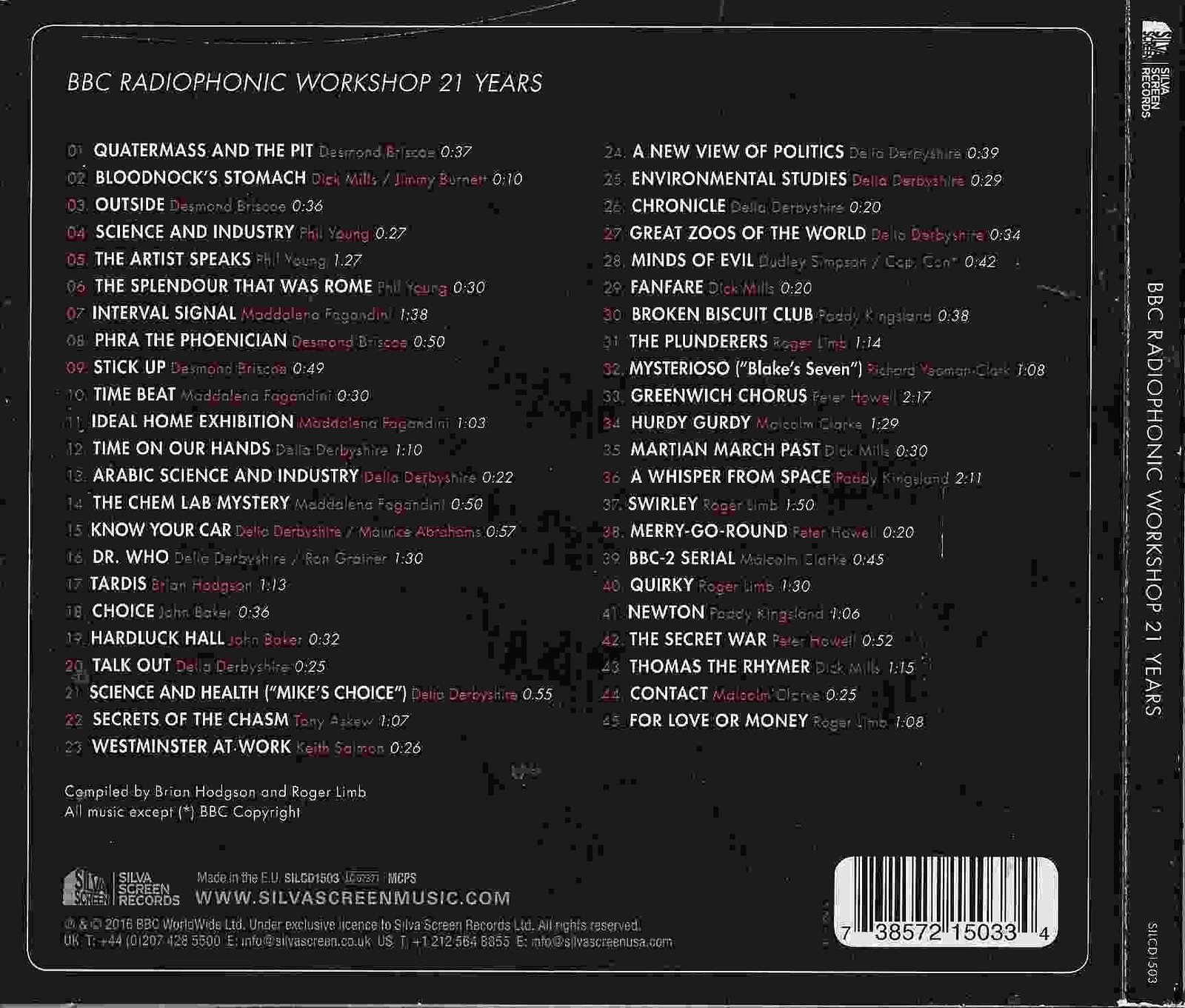 Picture of SILCD 1503 BBC Radiophonic Workshop - 21 by artist BBC Radiophonic Workshop from the BBC records and Tapes library